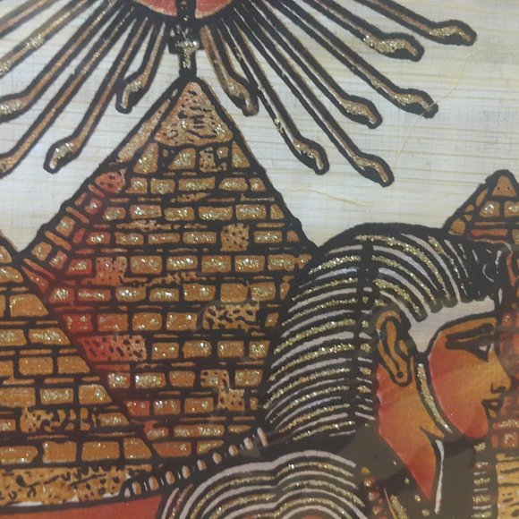 Hand-painted papyrus painted souvenir portrait (The Sphinx Design) - Picture 12 of 16